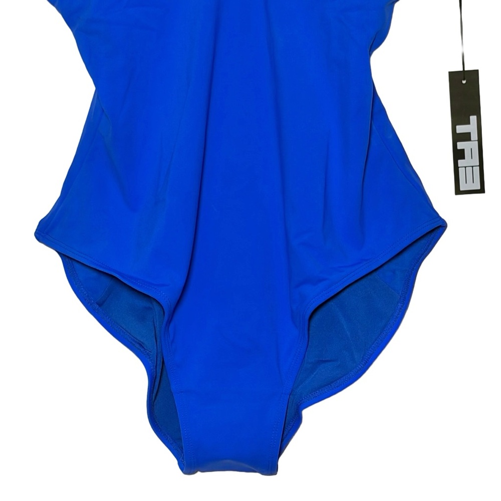 NWT Ta3 Plungey Sapphire Open Back One Piece Shapewear Swimsuit, Large Short - Picture 6 of 13